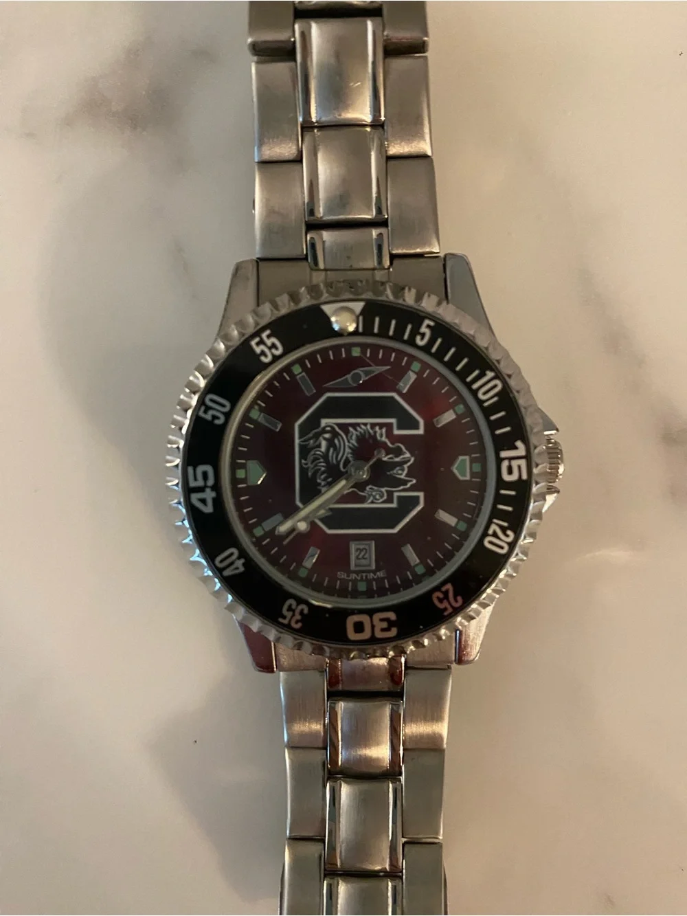 Men's Silver Stainless Steel Watch - University of South Carolina Gamecock Logo